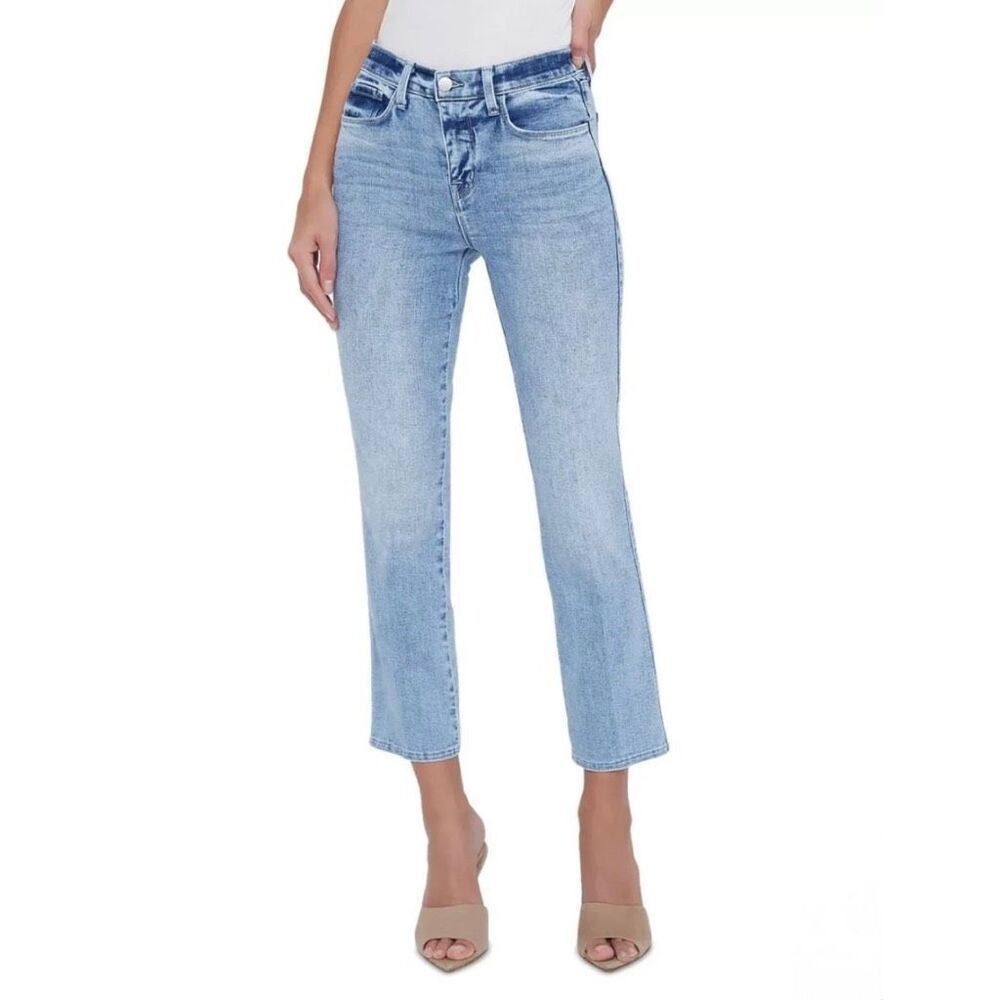 L'AGENCE Alexia High Rise Crop Cigarette Jeans Loyola Wash Denim 30 Revolve